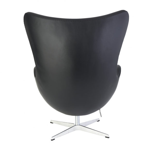 Arne-Jacobsen-ægget-sort-læder-elegance-bagfra
