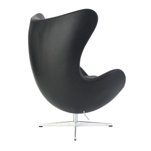 Arne-Jacobsen-ægget-sort-læder-elegance-bagfra-fra-siden