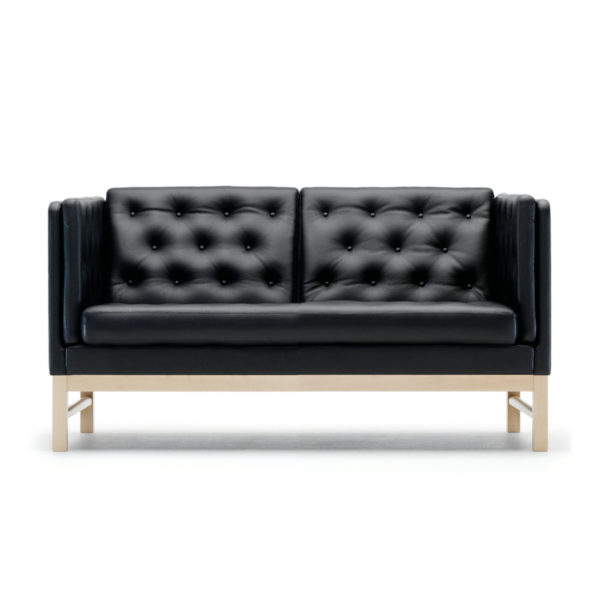 Erik-jørgensen-sofa-ej315-sort-læder-2-personer-forfra